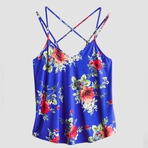Papermoon Basima Cobalt Blue Cami Tank with Strappy Back Detail